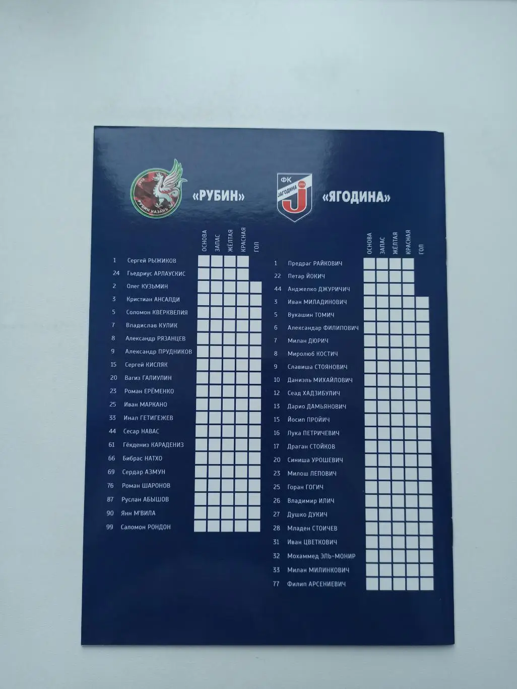 Распродажа, Еврокубки, Рубин (Казань) - Ягодина (Сербия), 2013г. 2