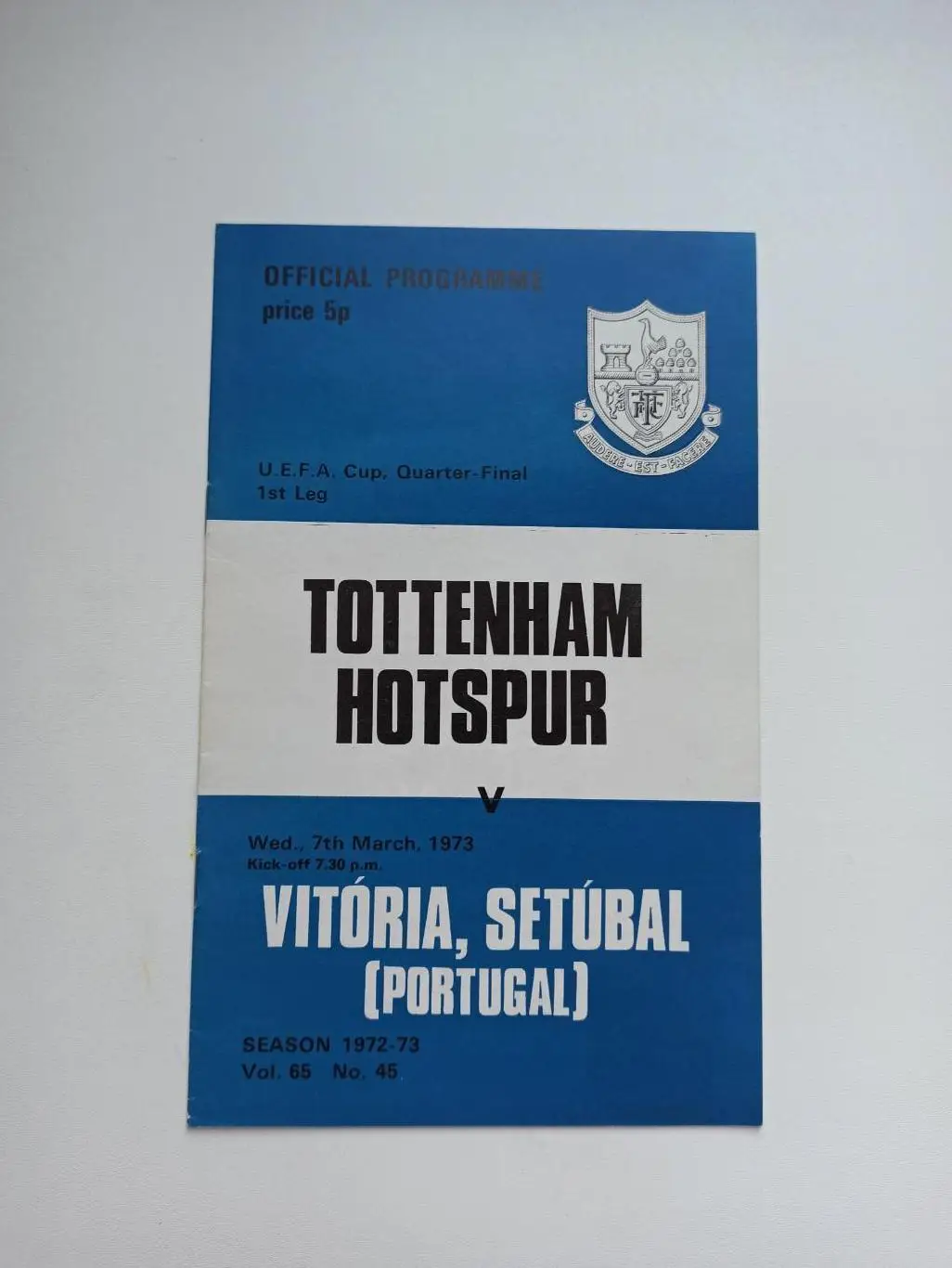 Еврокубки, Кубок УЕФА, Тоттенхэм (Англия) - ВиторияСетубал, 1973г., редкая