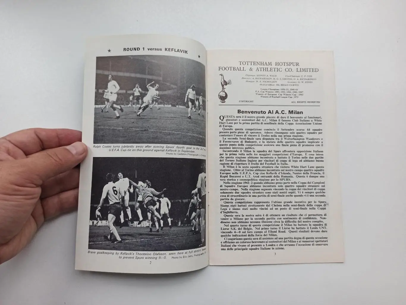 Еврокубки, Кубок УЕФА, 1/2, Тоттенхэм (Англия) - Милан (Италия), 1972г., редкая 5