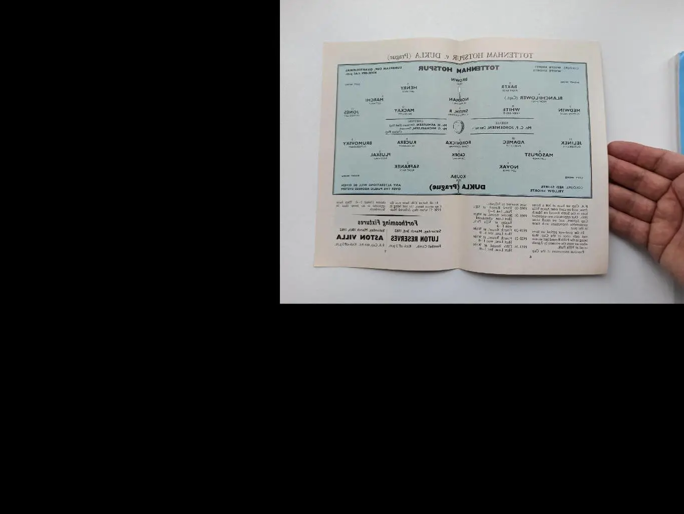 Еврокубки, Тоттенхэм (Англия) - Дукла (Прага), 1962г., редкая 1