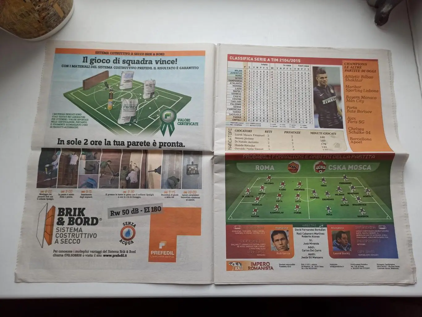 Еврокубки,Лига Чемпионов, Рома (Италия) - ЦСКА (Москва), 2014г, программа-газета 3