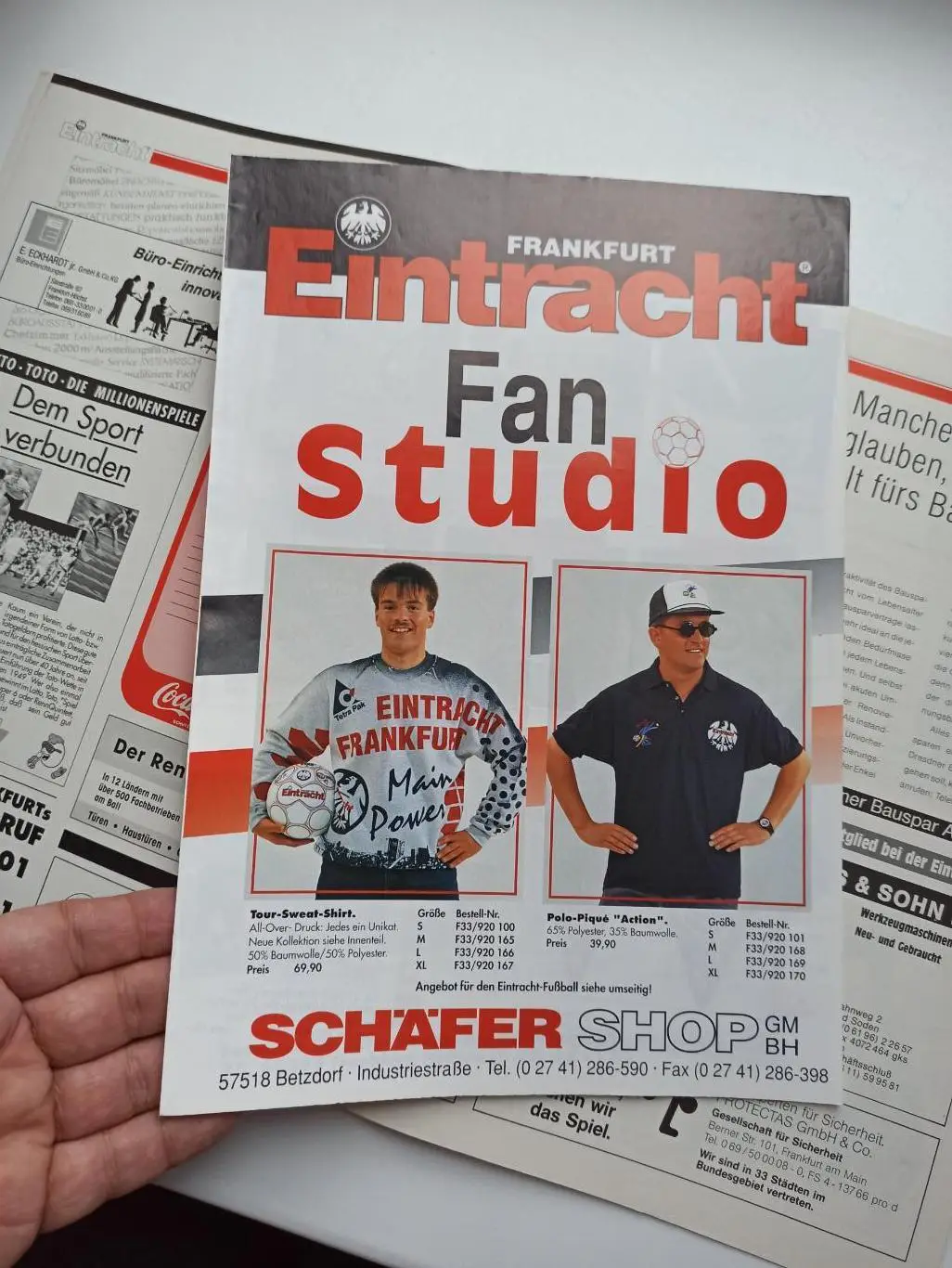 Еврокубки, Кубок УЕФА, Айнтрахт (Германия) - Динамо (Москва), 1993г, с вкладкой 3