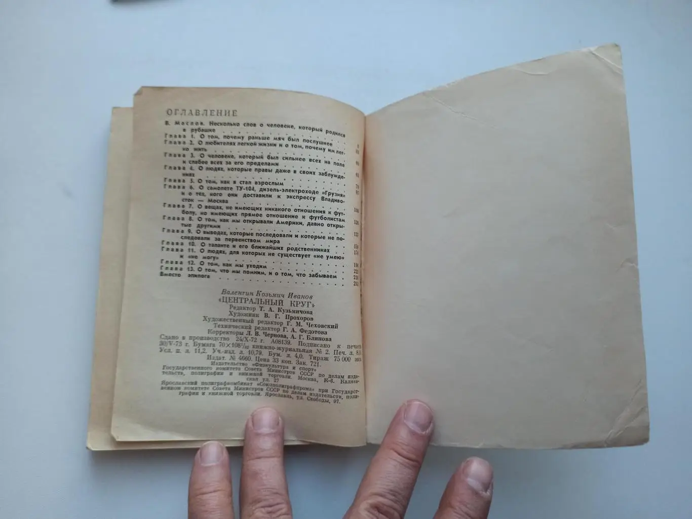 Футбол СССР, В. Иванов, Центральный круг, 1973г., Торпедо Москва, сборная СССР 1