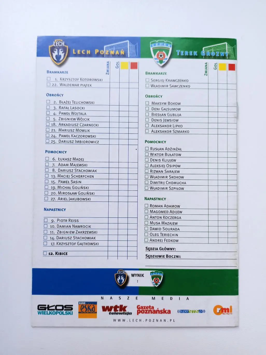 Еврокубки, Кубок УЕФА, Лех (Польша) - Терек (Грозный. Россия), 26.08.2004) 1