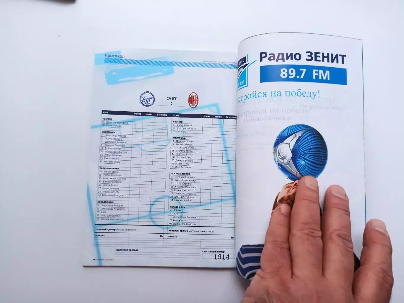 Еврокубки, Лига Чемпионов, Зенит (Санкт-Петербург) - Милан (Италия), 2012г. 1