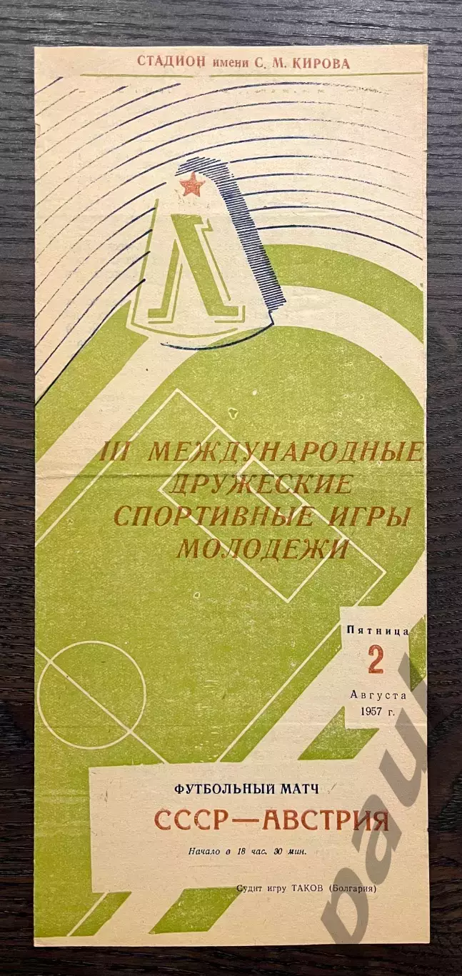 СССР - Австрия молодежные 1957