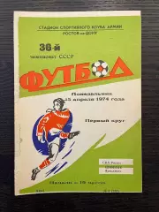 СКА Ростов - Шинник Ярославль 1974
