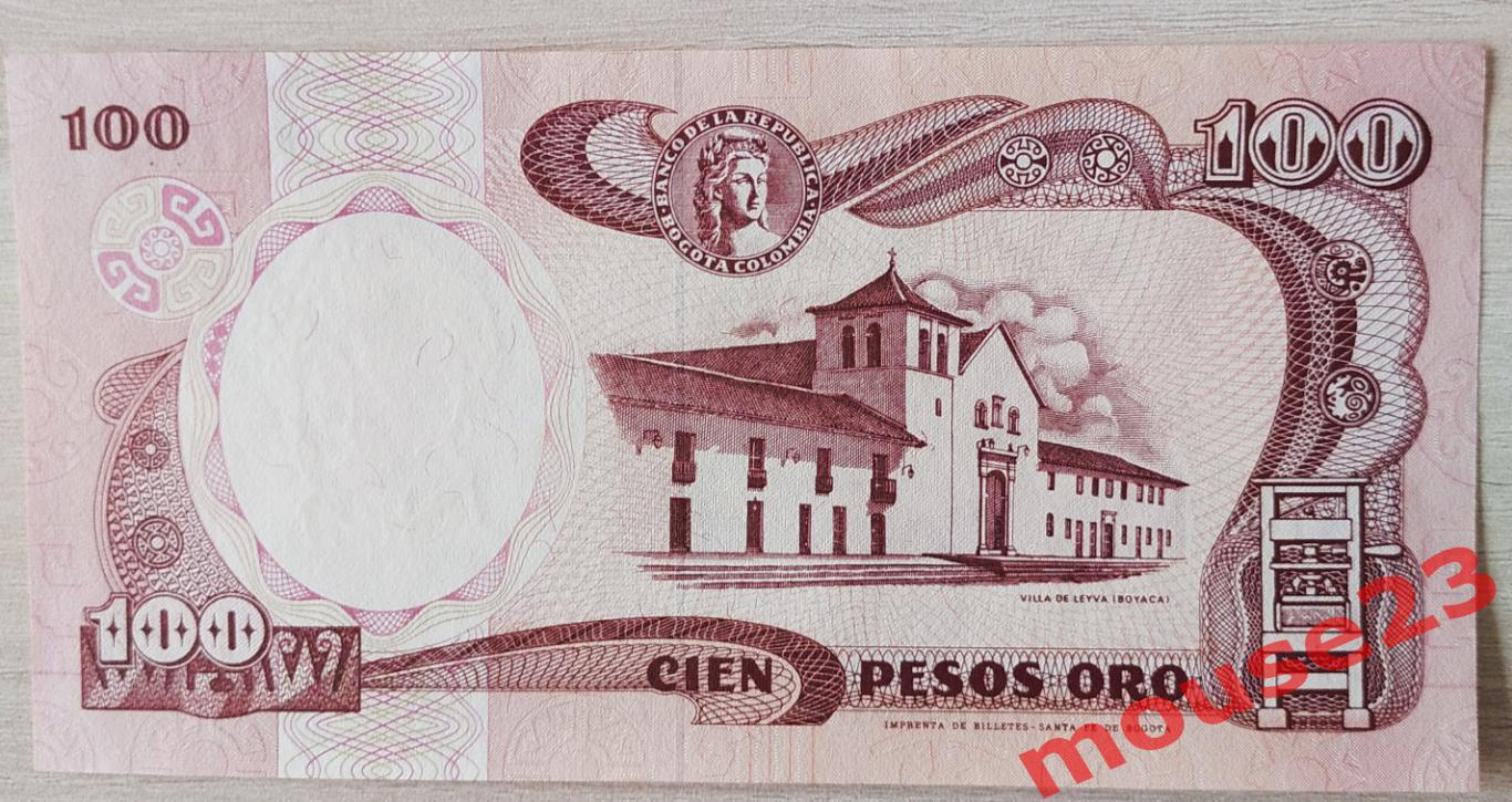 Бона - Колумбия. 100 песо. 1991 год. ПРЕСС UNC №1 1