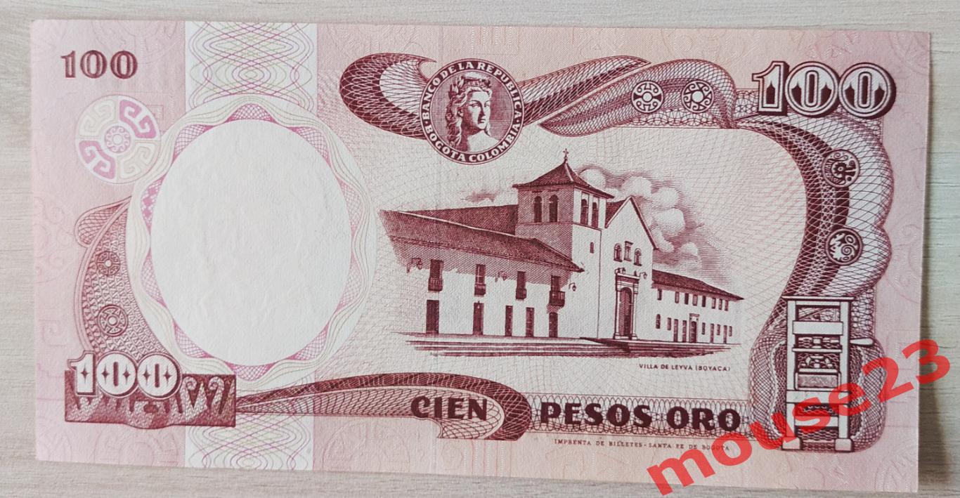 Бона - Колумбия. 100 песо. 1991 год. ПРЕСС UNC №4 1