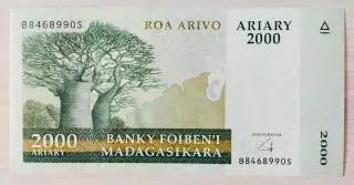 Мадагаскар Банкнота 2000 ариари 2009 год AUNC