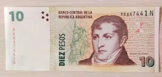 Банкнота Аргентина 10 песо 2003-2014 UNC