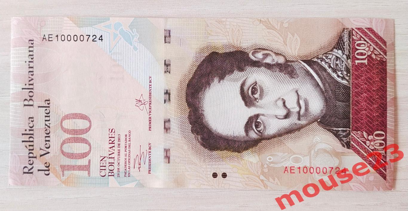 Венесуэла Банкнота 100 боливаров 2013 год UNC