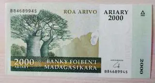 Мадагаскар Банкнота 2000 ариари 2009 год UNC ( 1 )