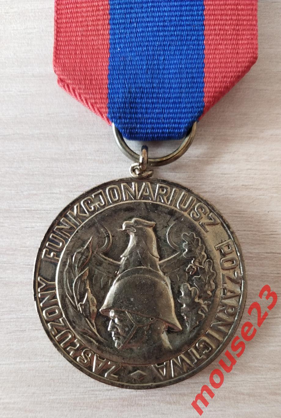 Польша, медаль Отличник пожарной охраны 1974-1990 гг. 1