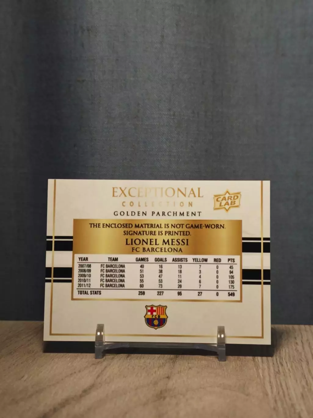 CLS Exceptional Collection Golden Parchment Lionel Messi 1