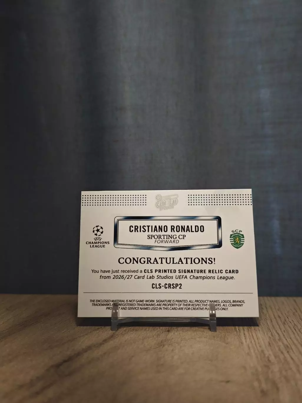 1/1 CLS Dynasty UCL Cristiano Ronaldo Sporting1 1