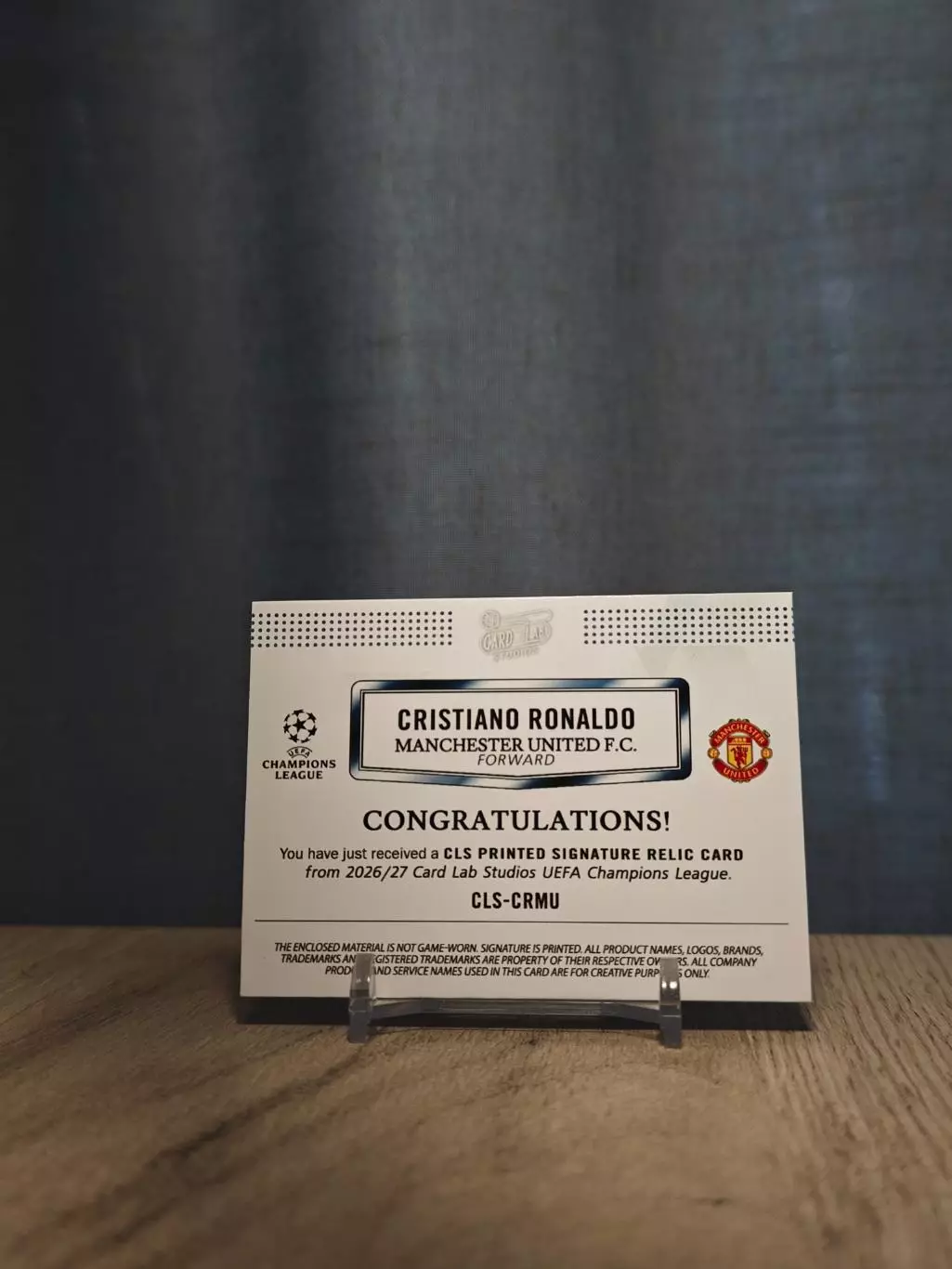 1/1 CLS Dynasty UCL Cristiano Ronaldo MU 1