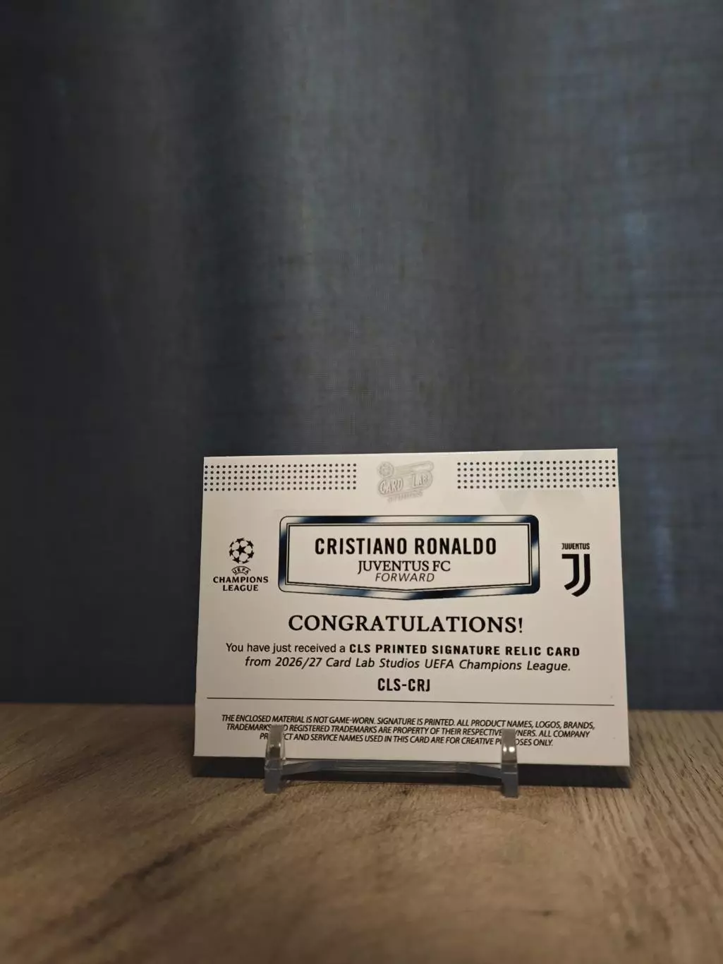 1/1 CLS Dynasty UCL Cristiano Ronaldo Juventus 1