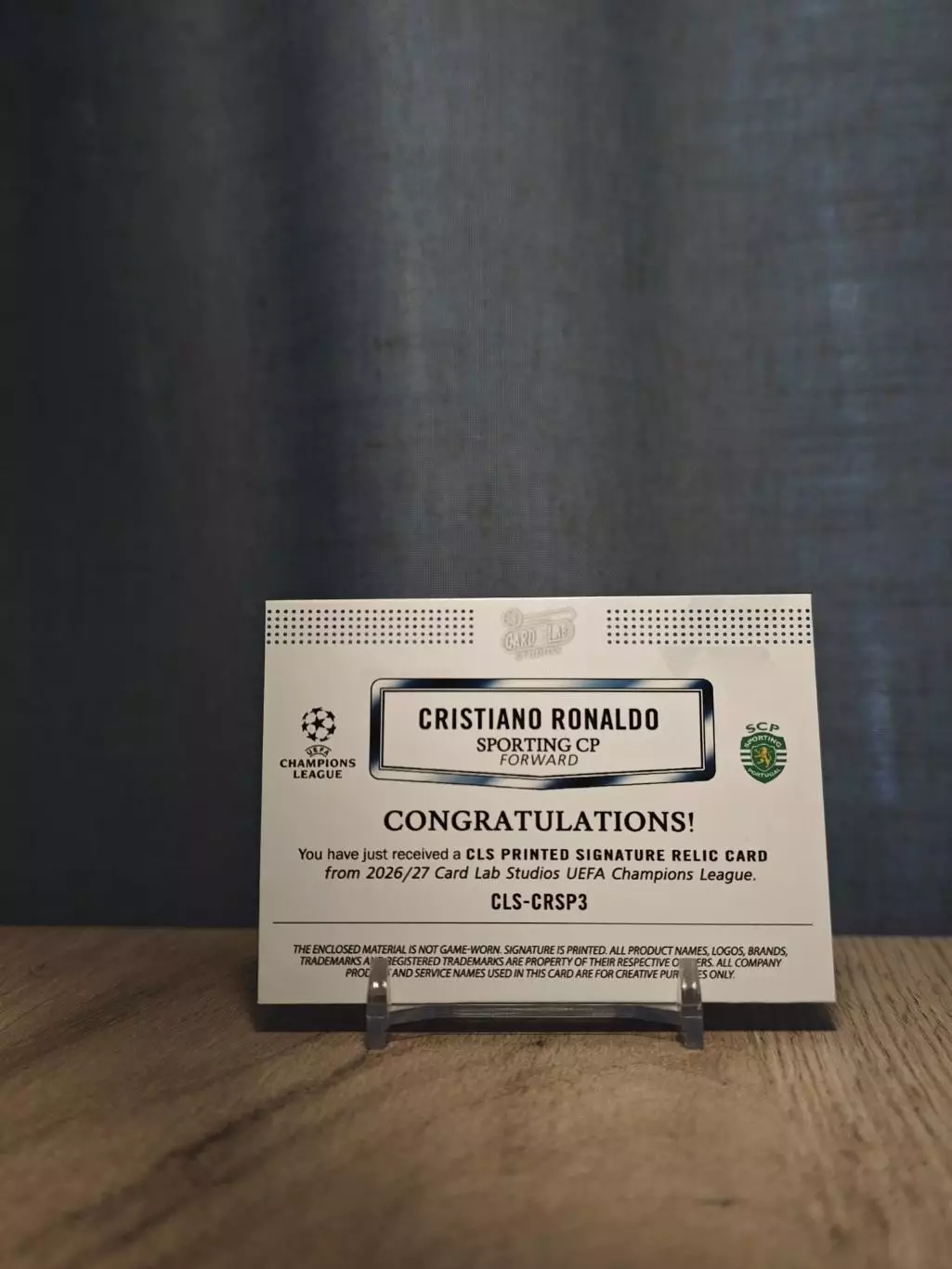 1/1 CLS Dynasty UCL Cristiano Ronaldo Sporting3 1