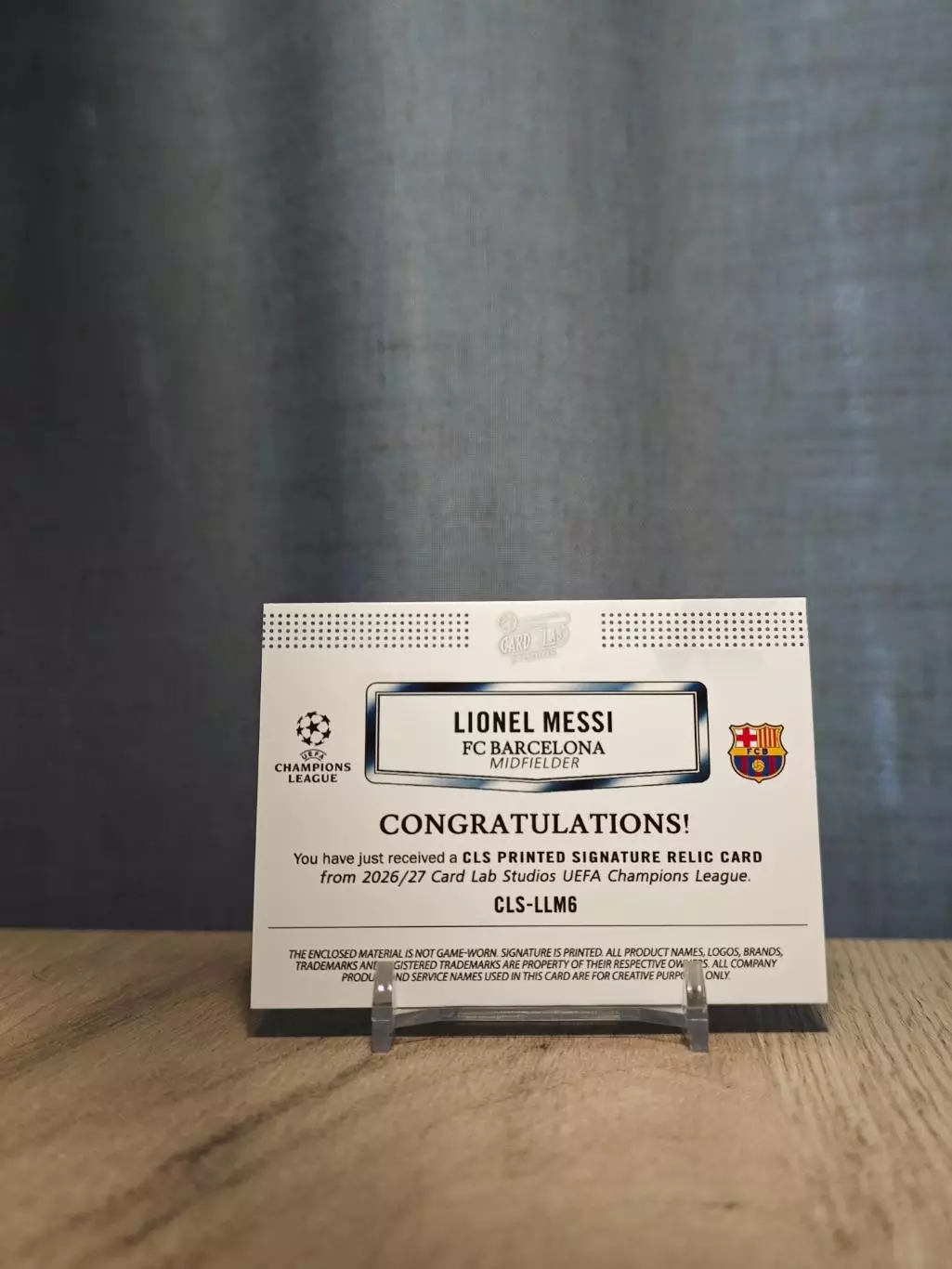 1/1 CLS Dynasty UCL Lionel Messi yellow 1