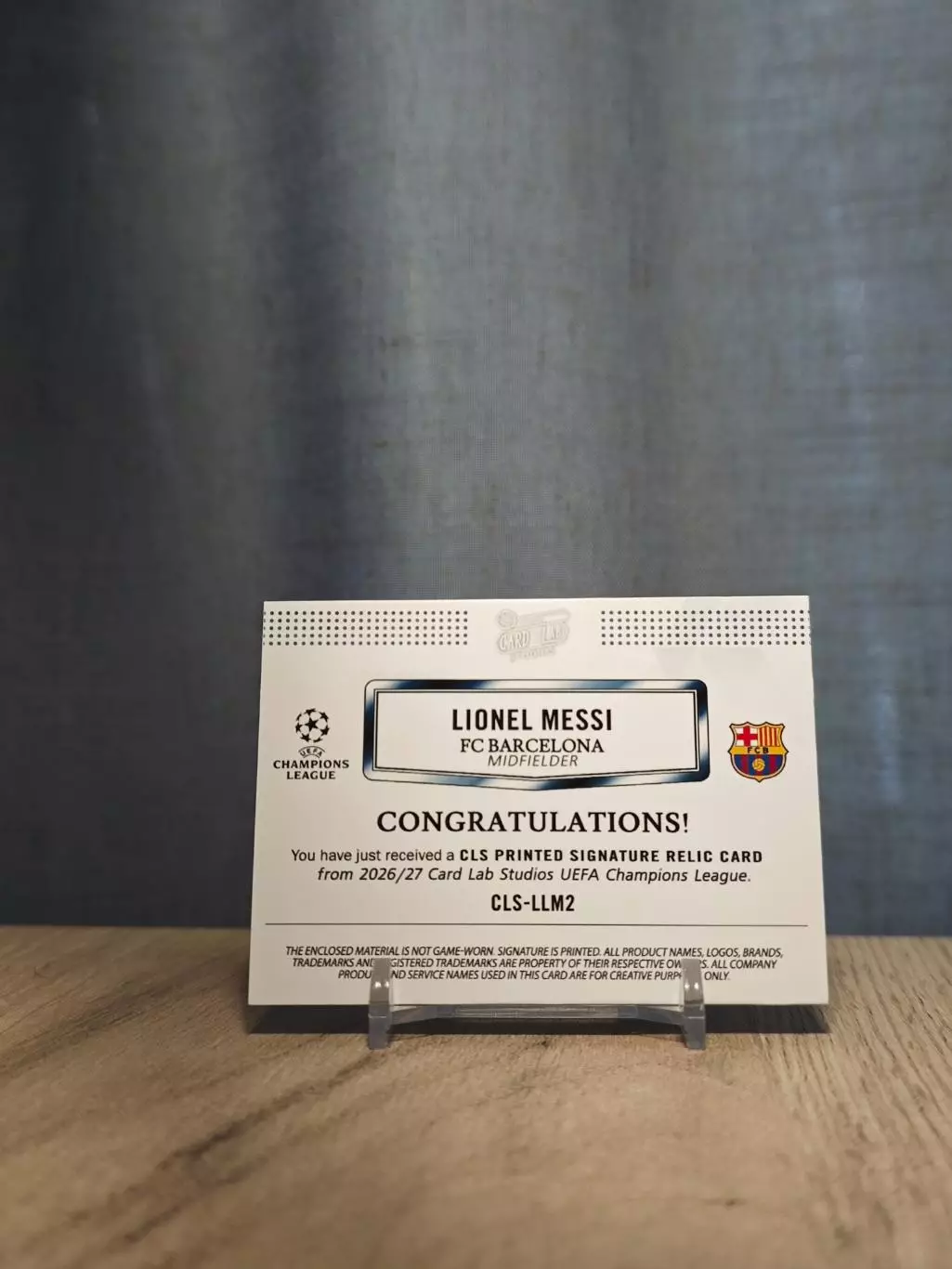 1/1 CLS Dynasty UCL Lionel Messi Red-blue 1