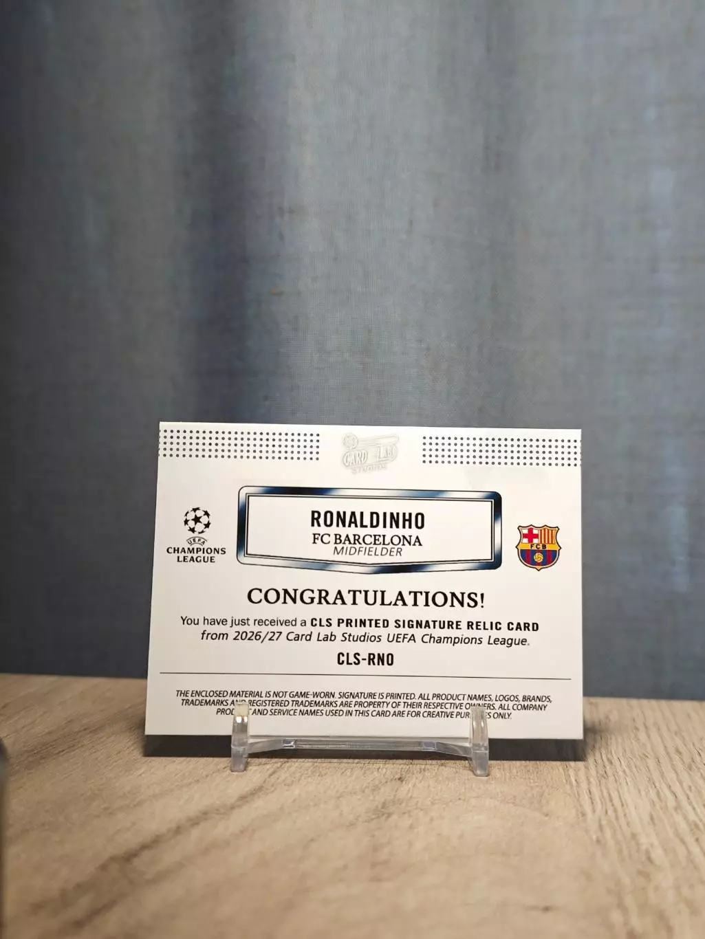 1/1 CLS Dynasty UCL Ronaldinho 1