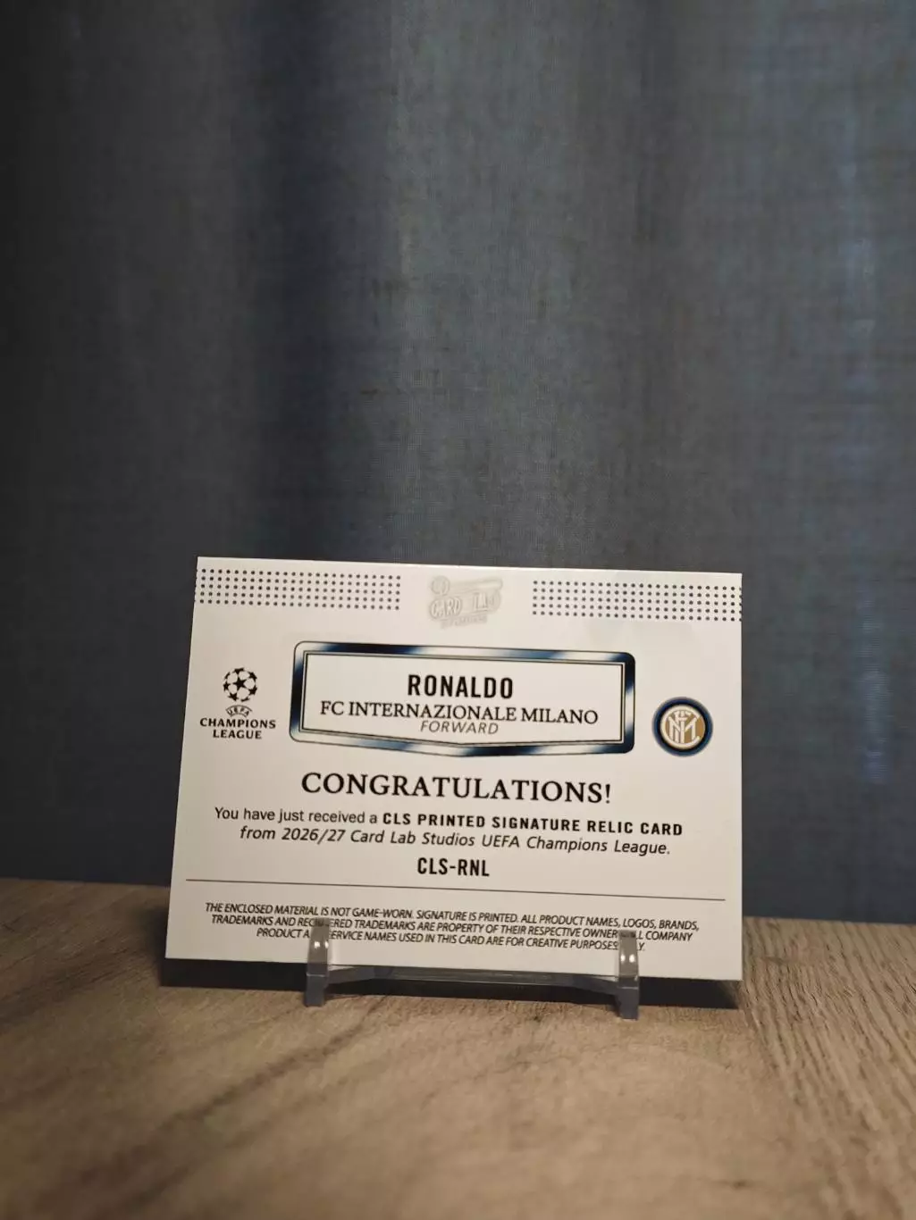 1/1 CLS Dynasty UCL Ronaldo Internazionale 1