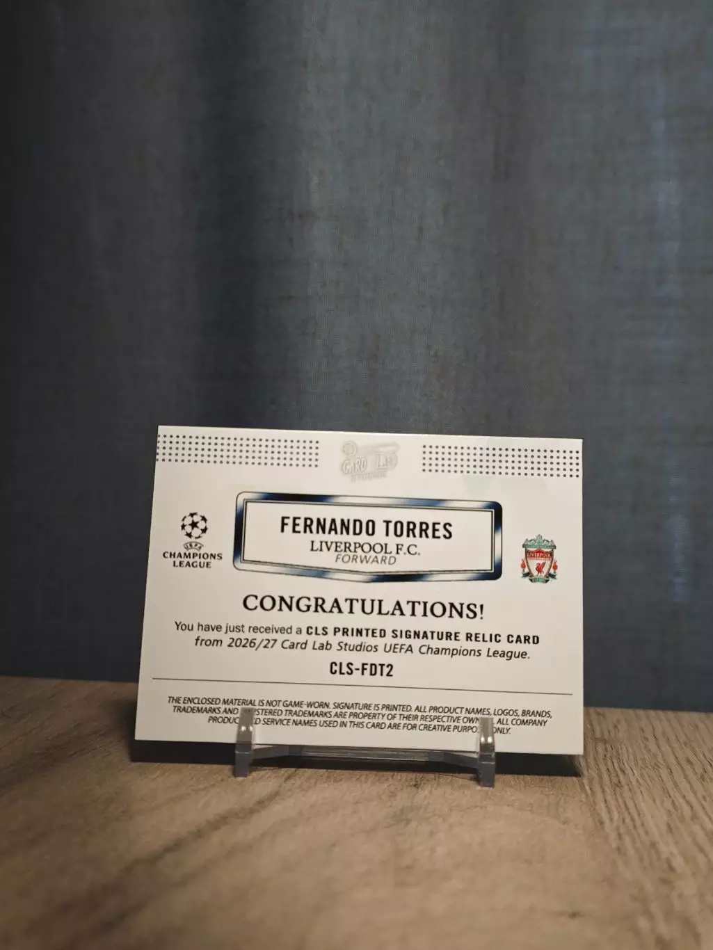 1/1 CLS Dynasty UCL Fernando Torres Liverpool 1
