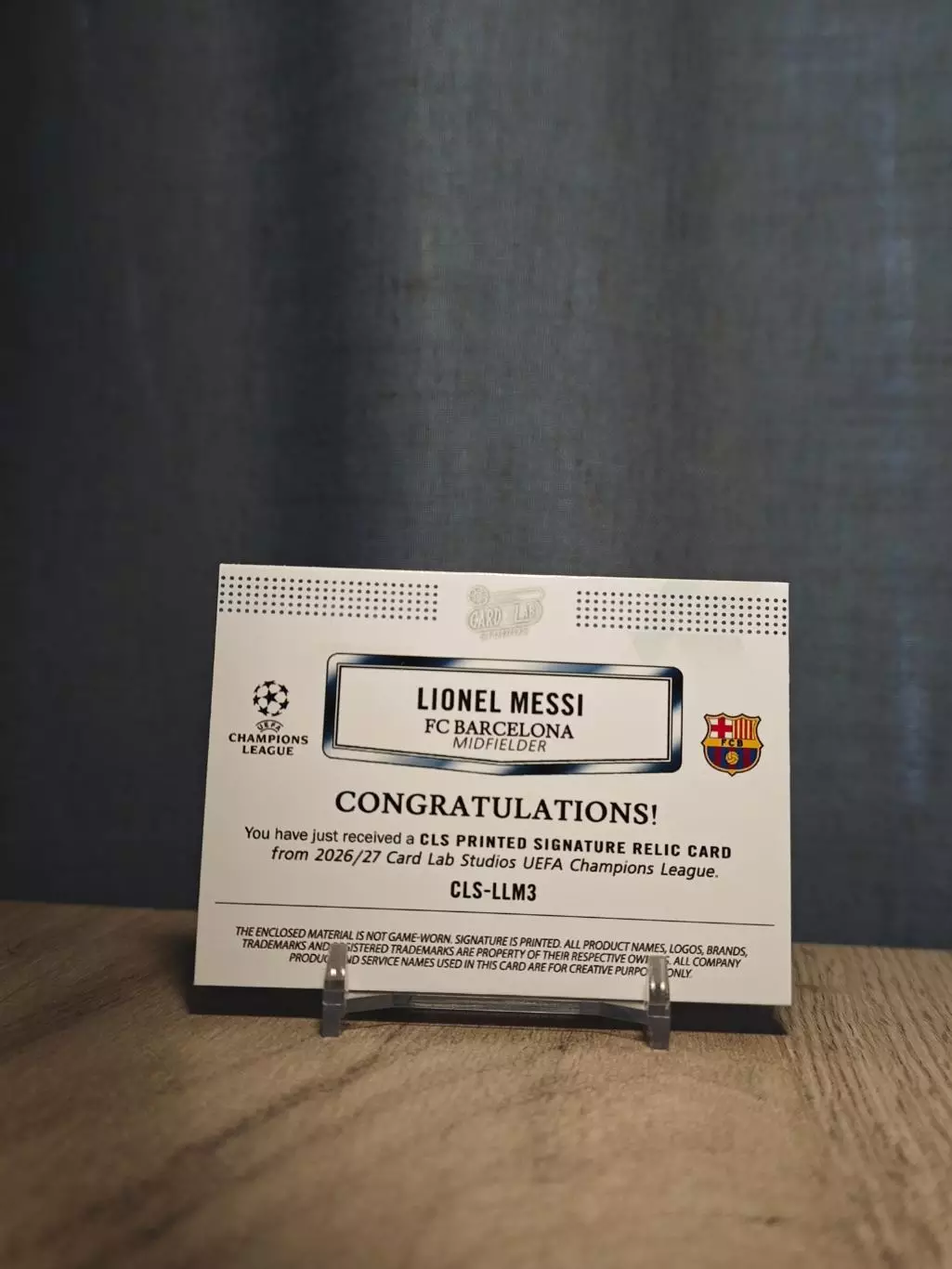 1/1 CLS Dynasty UCL Lionel Messi orange 1
