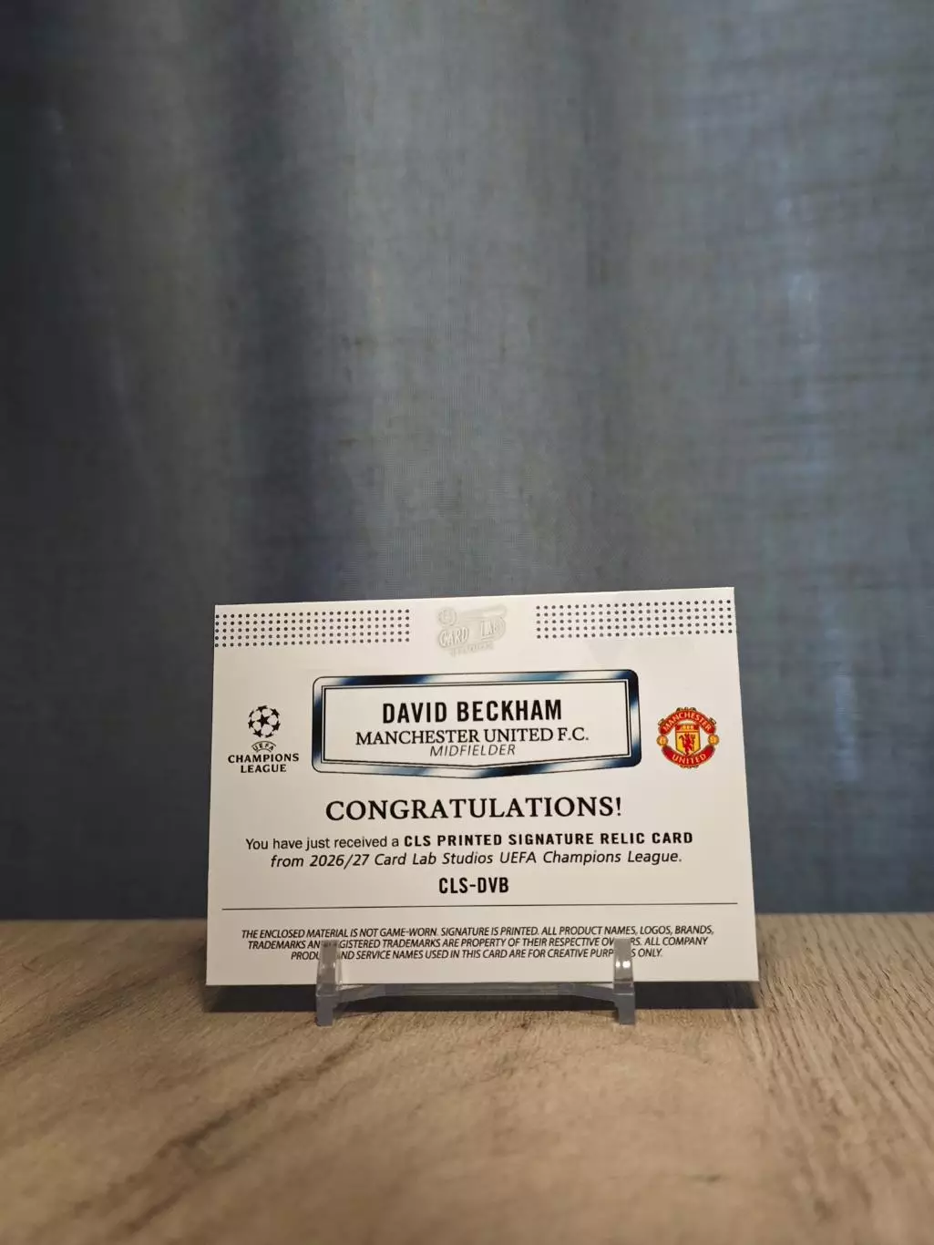 1/1 CLS Dynasty UCL David Beckham 1