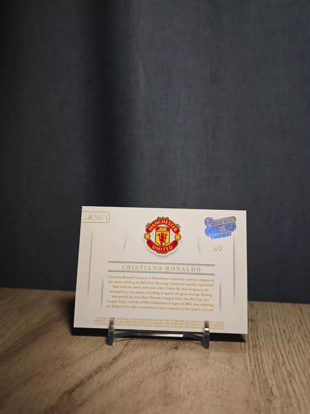 1/1 CLS Laser Silver Patch Cristiano Ronaldo MU 1