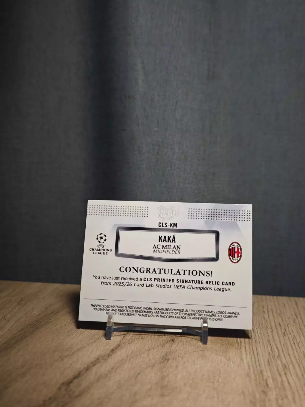 1/1 CLS Dynasty UCL Kaka Milan 1