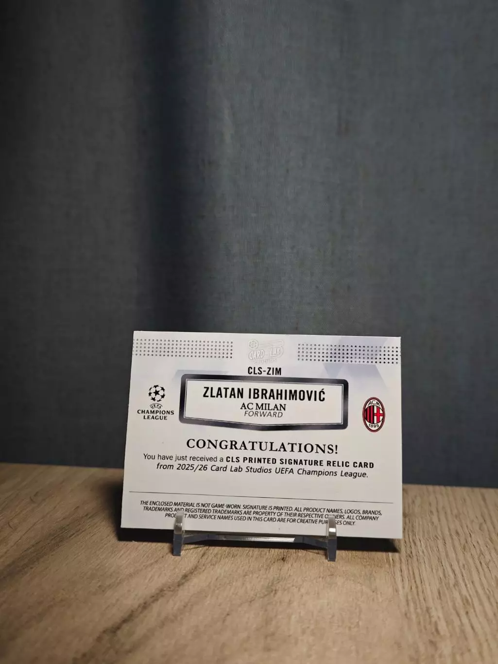 1/1 CLS Dynasty UCL Zlatan Ibrahimoviс Milan 1