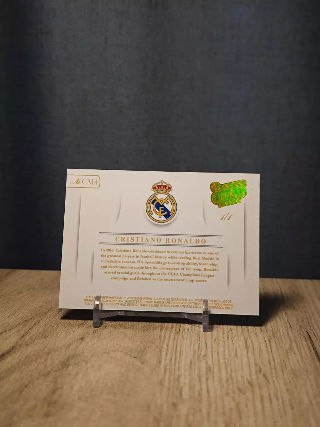 1/1 CLS Laser Gold Patch Cristiano Ronaldo 1