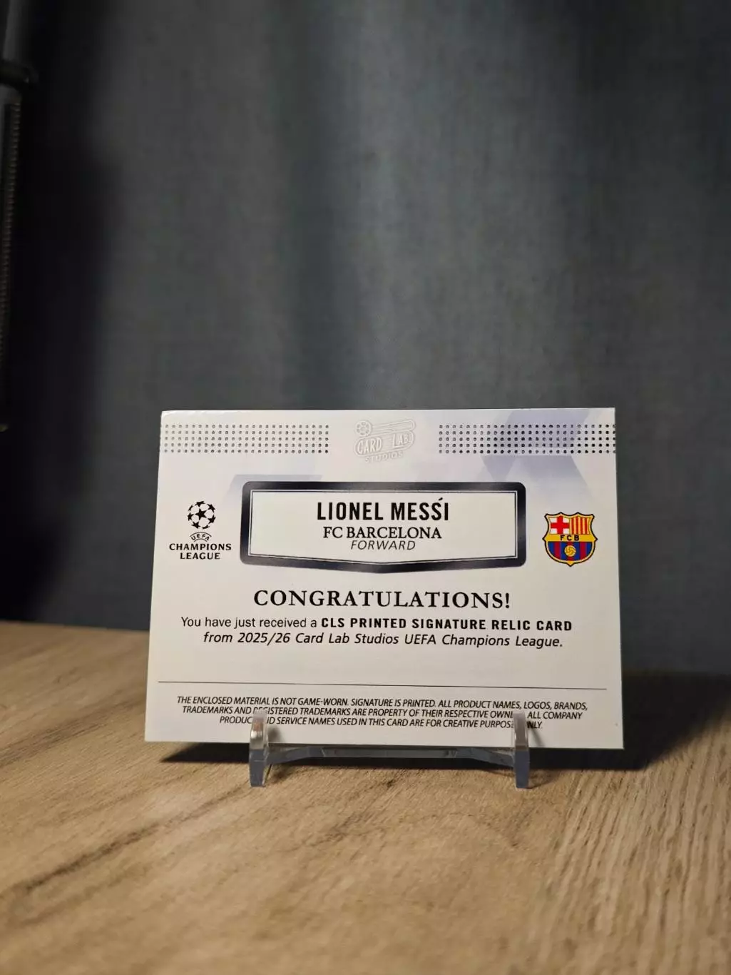 1/1 CLS Dynasty UCL Lionel Messi silver 1