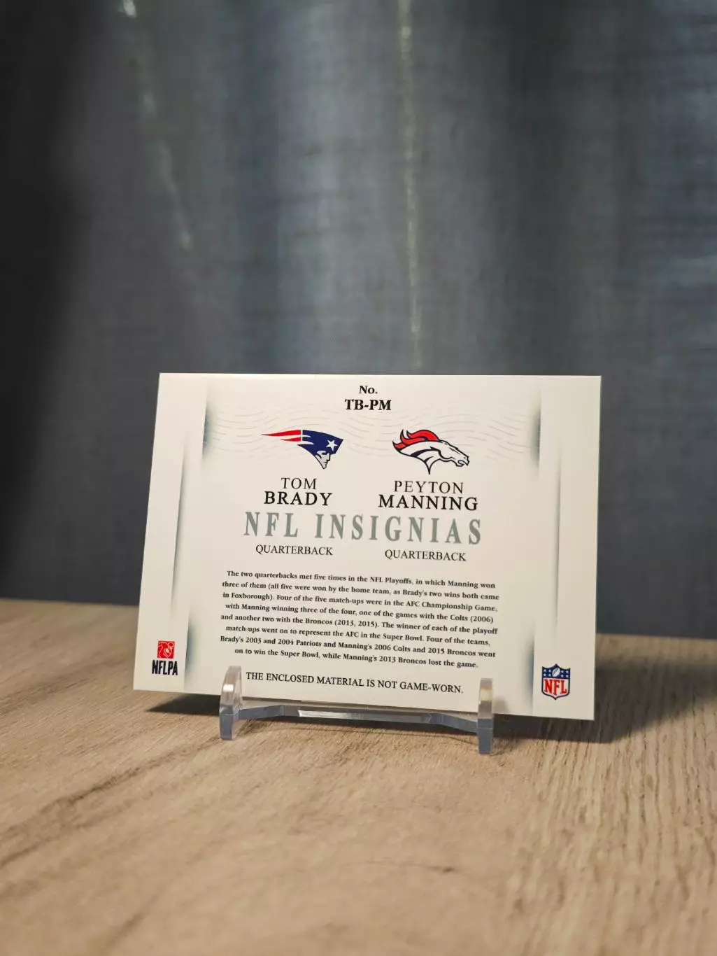 1/1 CLS NT Insignias Tom Brady Payton Manning 1