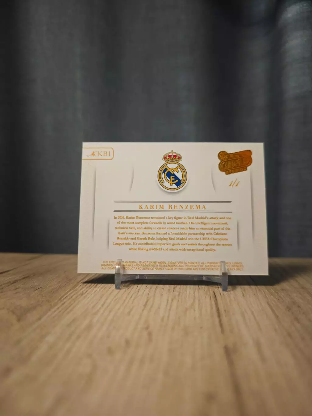 1/1 CLS Laser Gold Patch Karim Benzema 1