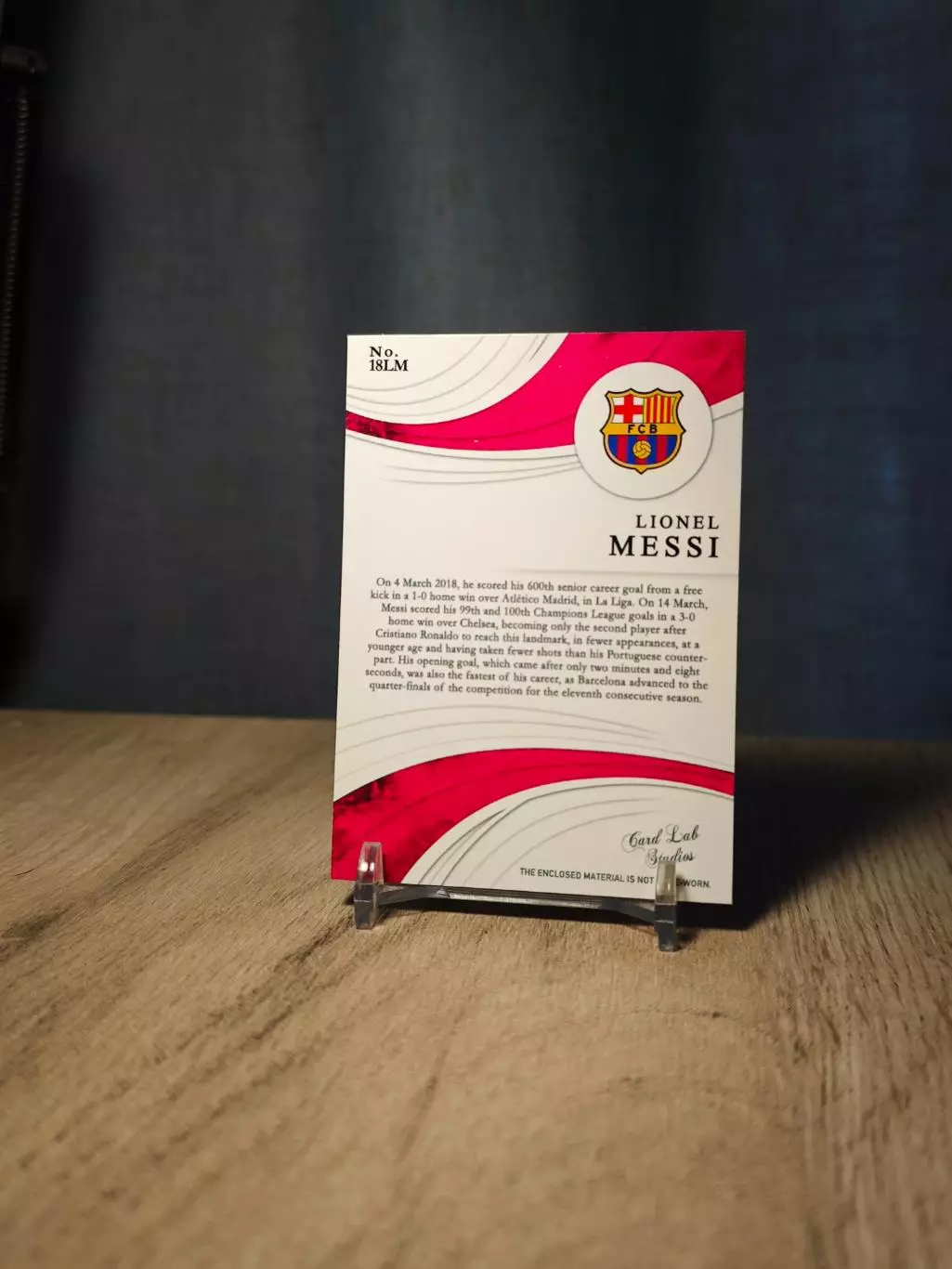 1/1 2018 CLS Magnificent Collection Remarkable Nameplate Lionel Messi E 1