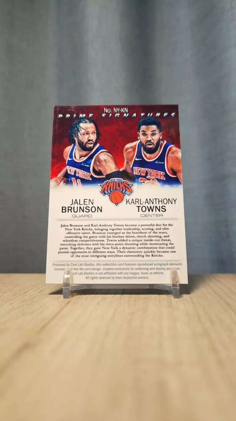 CLS PRIME SIGNATURES Jalen Brunson, Karl-Anthony Towns New York Knicks 1