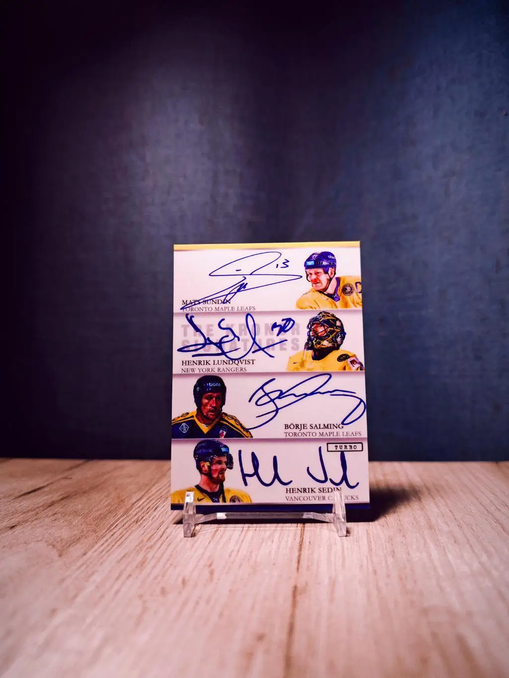 Turbo Flawless Signatures Sundin/Lundqvist/Salming/Sedin/Zetterberg/Forsberg