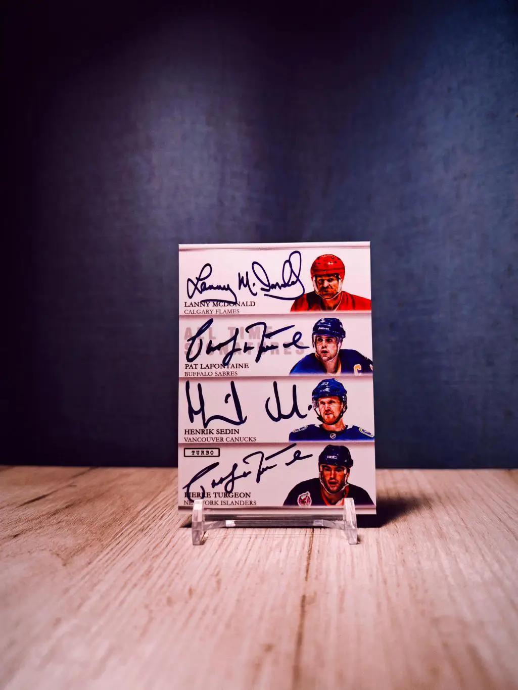 Turbo Flawless Signatures Mcdonald/Lafontaine/Sedin/Turgeon/Barrasso/Larionov
