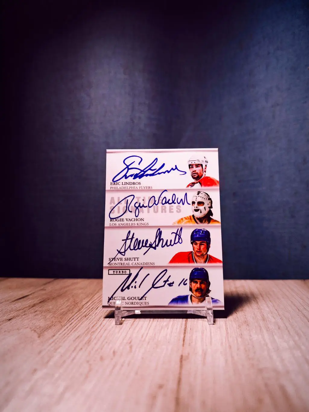 Turbo Flawless Signatures Lindros/Vachon/Shutt/Goulet/Mogilny/Essensa