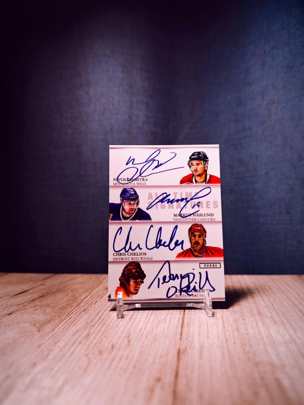 Turbo Flawless Signatures Demitra/Naslund/Chelios/Kerr/Dionne/Lemieux/Brodeur