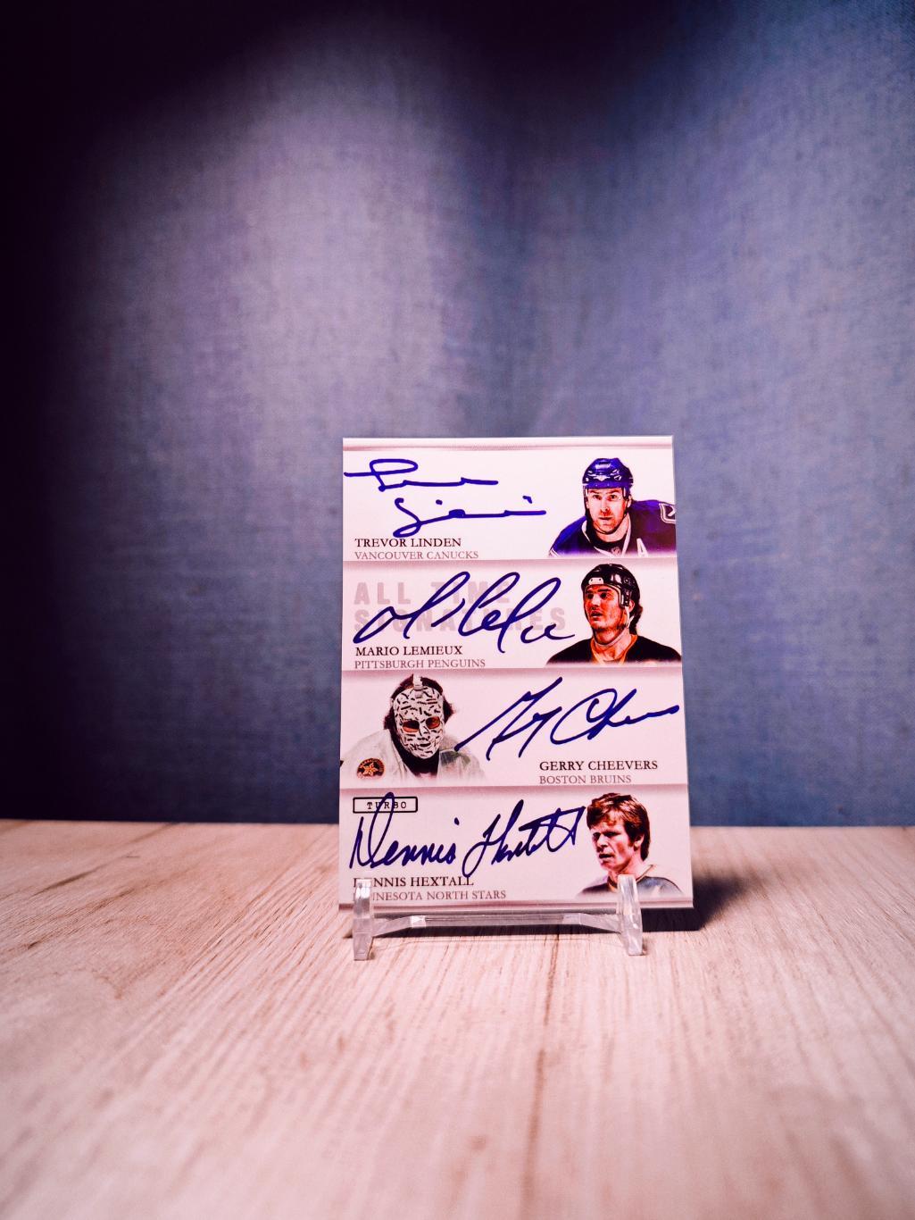 Turbo Flawless Signatures Linden/Lemieux/Cheevers/Hextall/Coffey/Fontinato