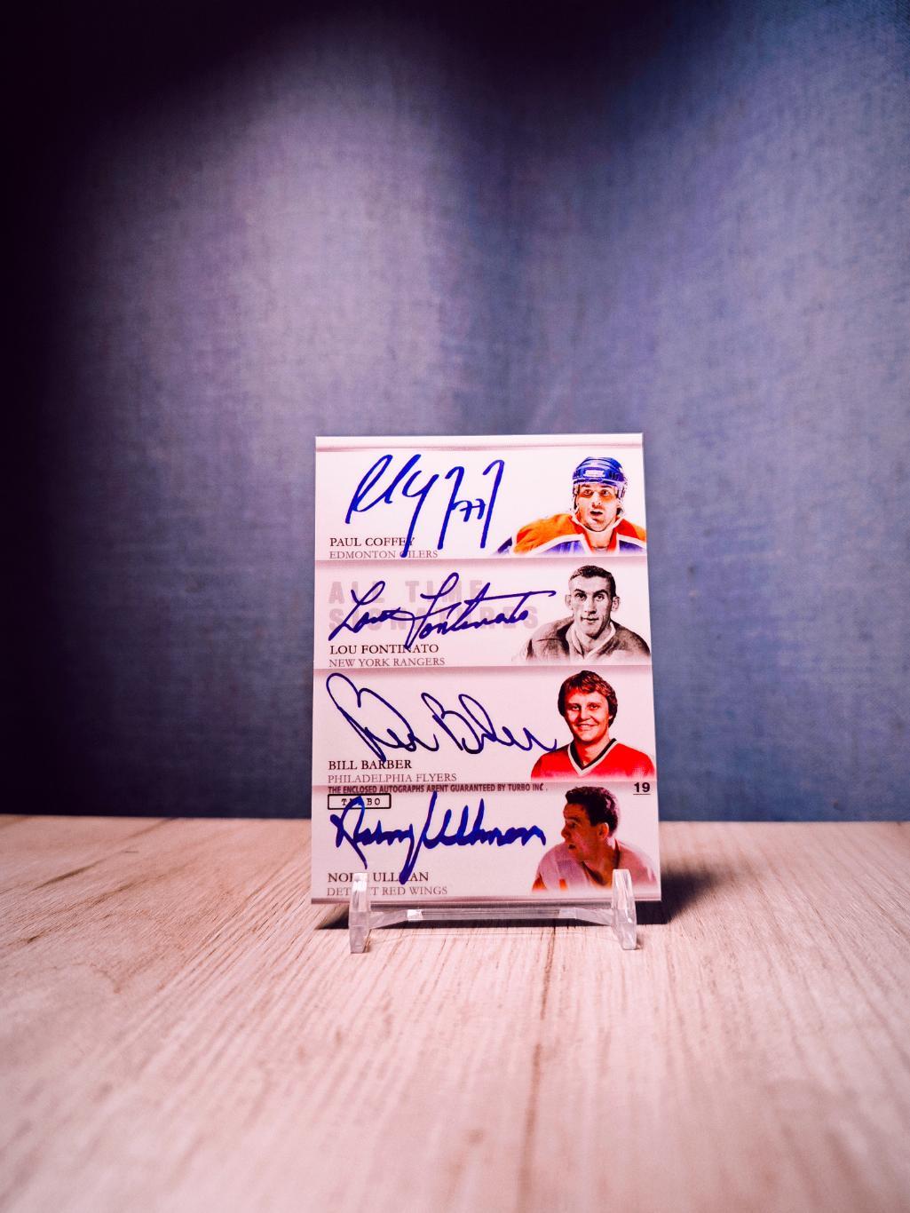 Turbo Flawless Signatures Linden/Lemieux/Cheevers/Hextall/Coffey/Fontinato 1