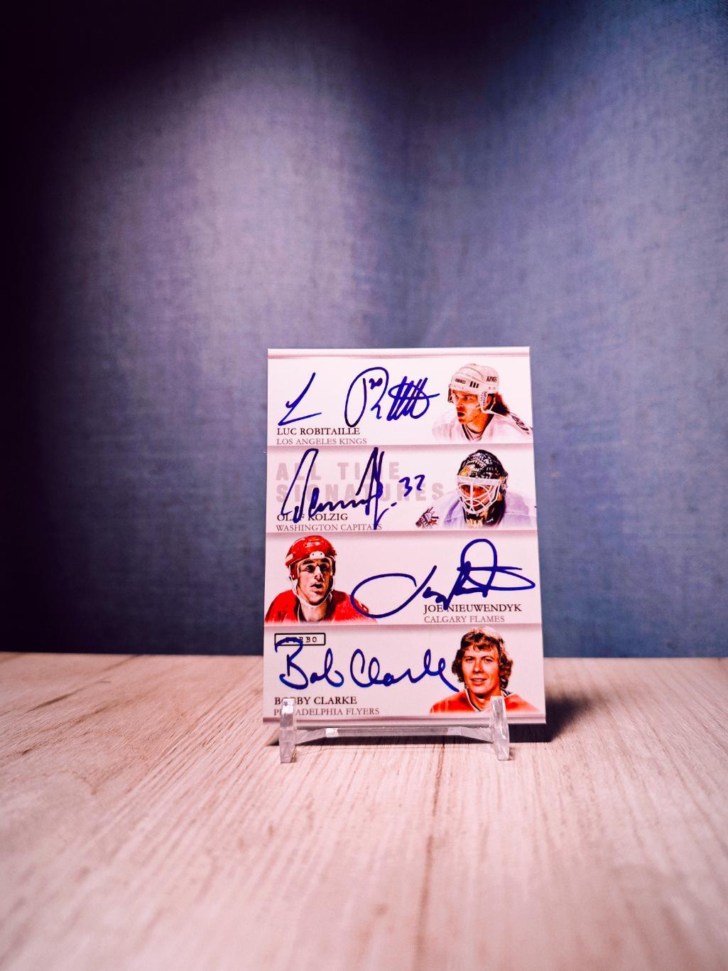 Turbo Flawless Signatures Robitaille/Kolzig/Nieuwendyk/Clarke/Kelly/Oates/Mullen