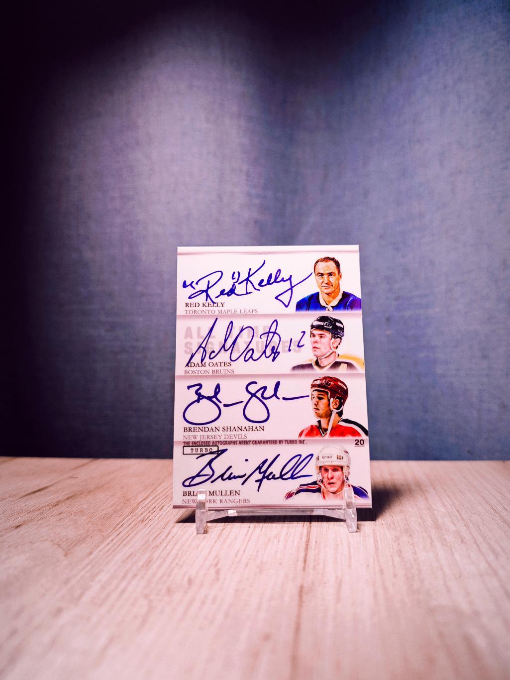 Turbo Flawless Signatures Robitaille/Kolzig/Nieuwendyk/Clarke/Kelly/Oates/Mullen 1