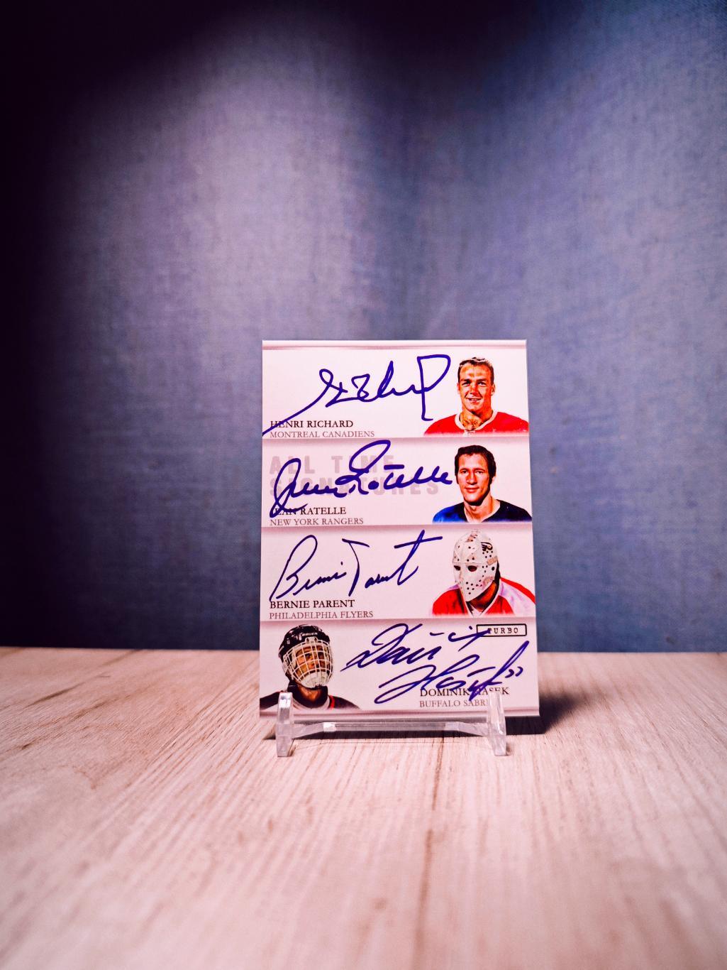 Turbo Flawless Signatures Richard/Ratelle/Parent/Hasek/Horton/Datsyuk