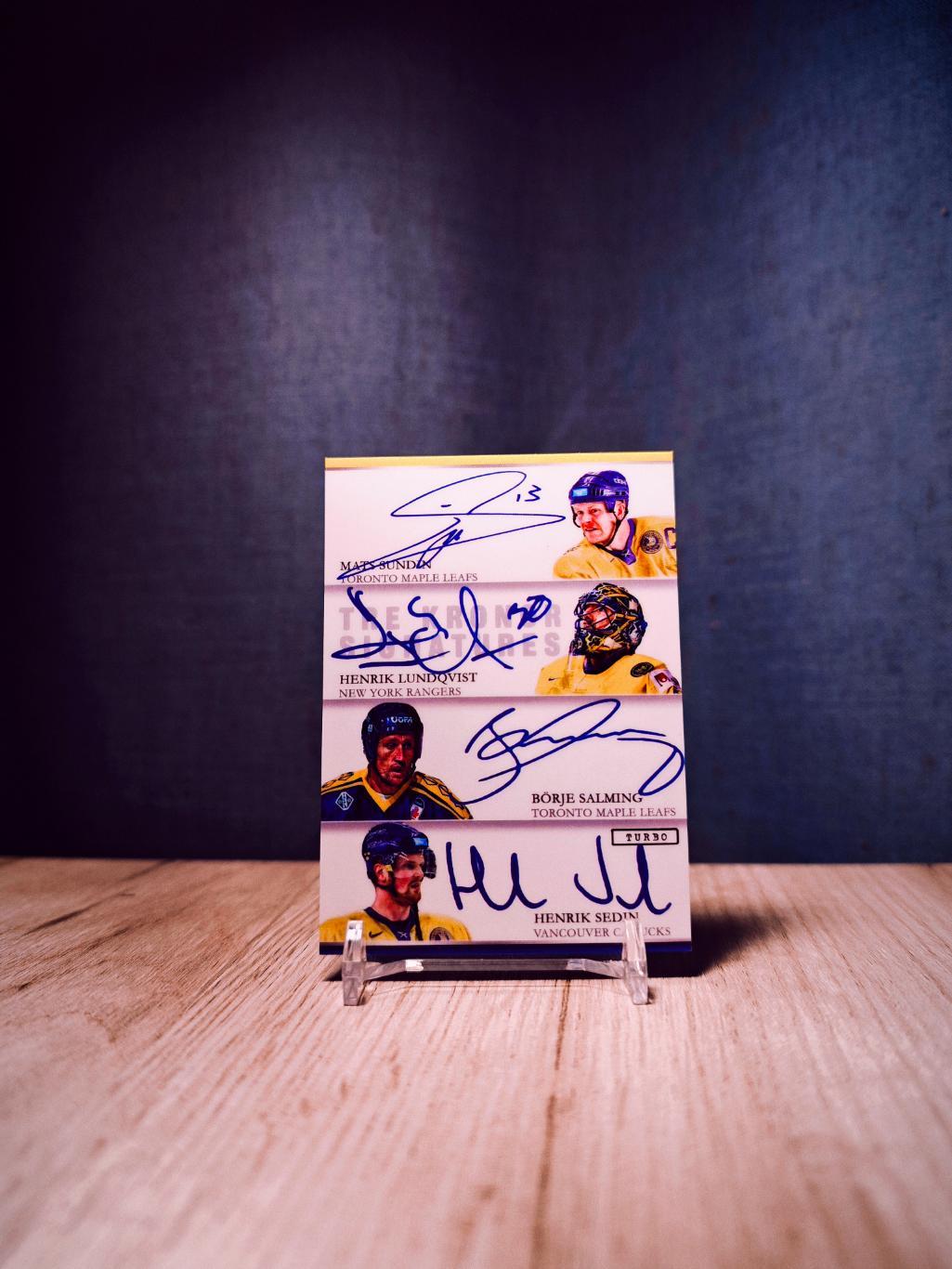 Turbo Flawless Signatures Sundin/Lundqvist/Salming/Sedin/Zetterberg/Forsberg