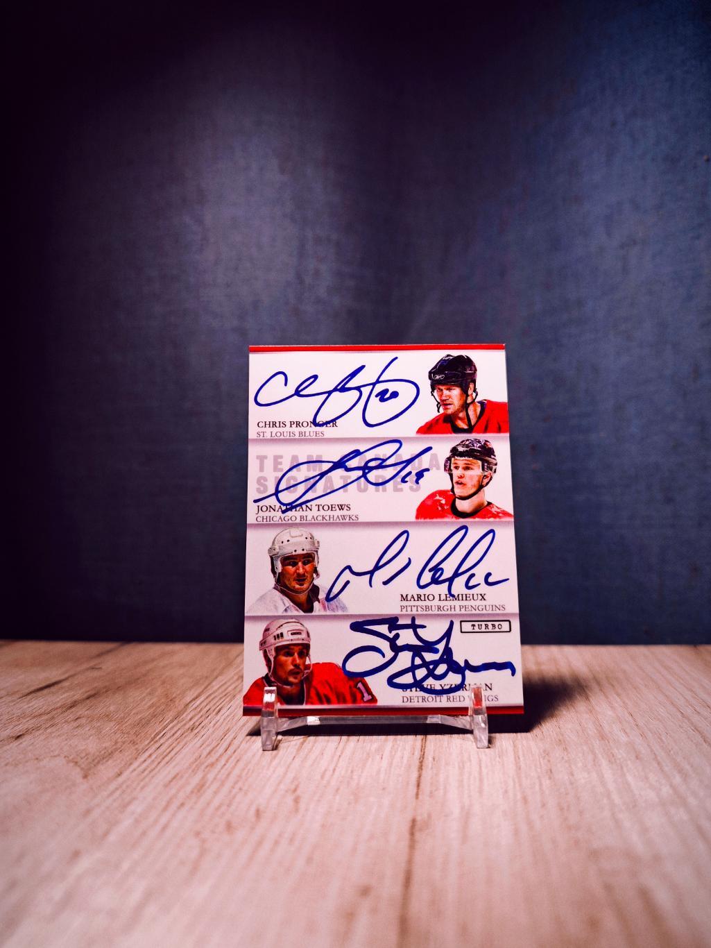 Turbo Flawless Signatures Pronger/Toews/Lemieux/Yzerman/Gretzky/Brodeur/Roy